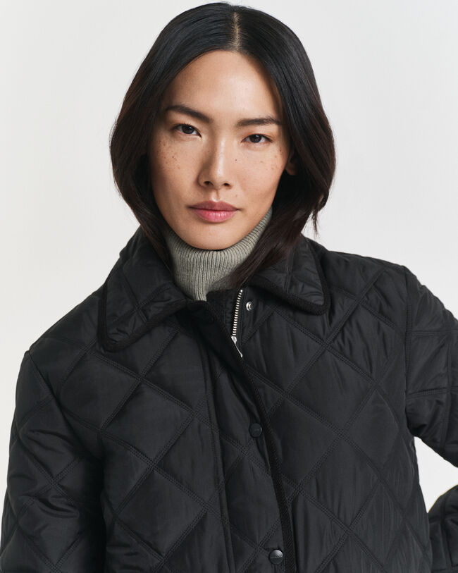 Cazadora acolchada con ribete de pana