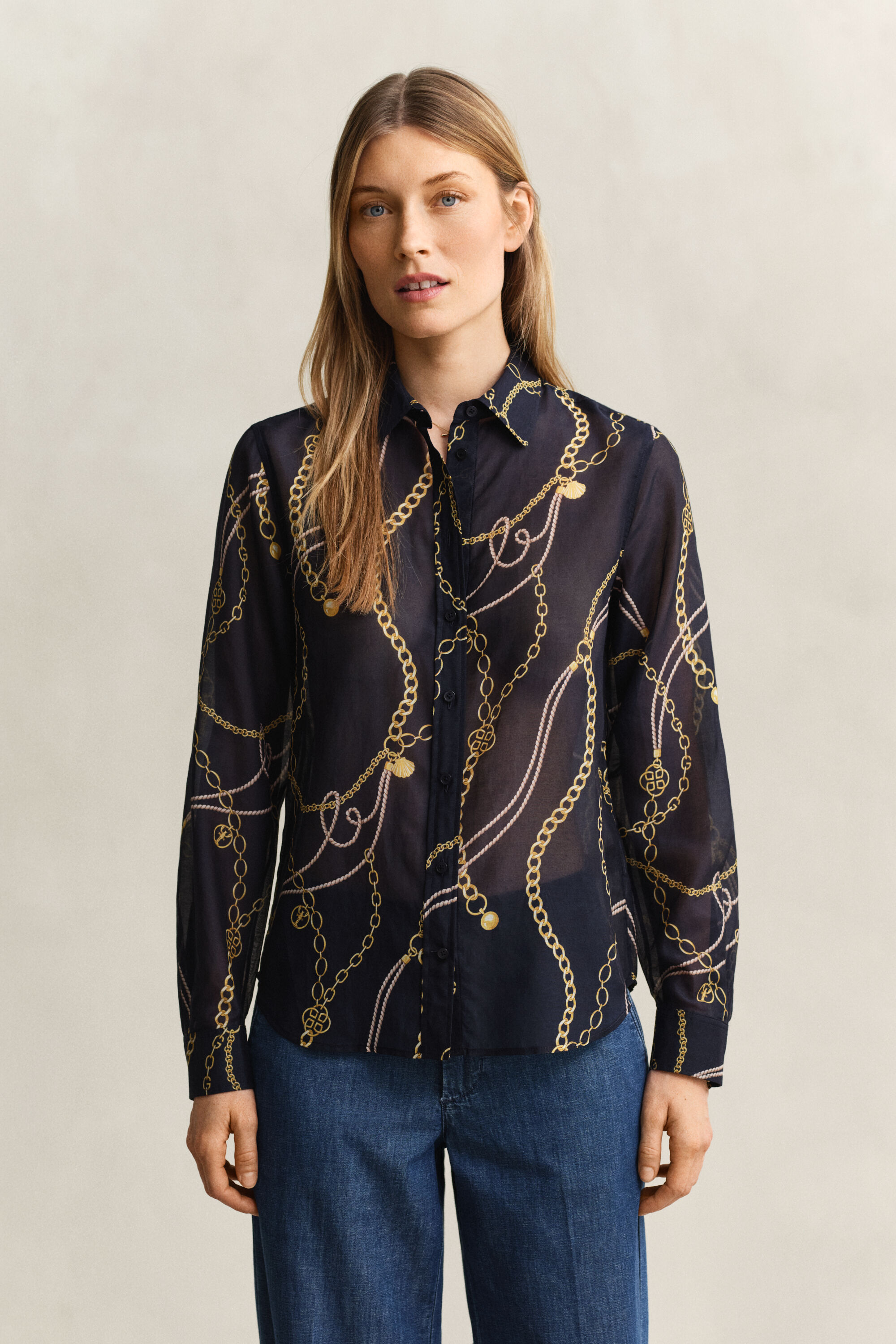 Camisa de algodón y seda