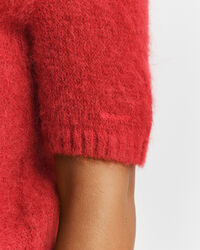 Jersey de manga corta y cuello redondo de mezcla de mohair