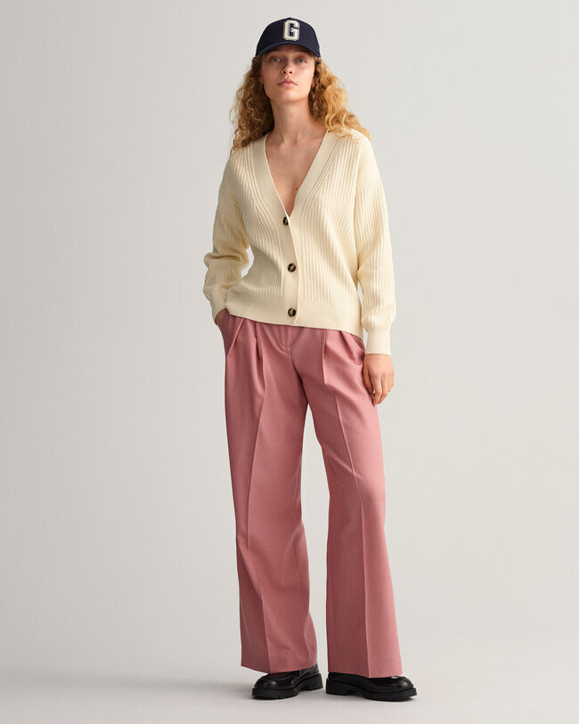 C&aacute;rdigan acanalado de algod&oacute;n