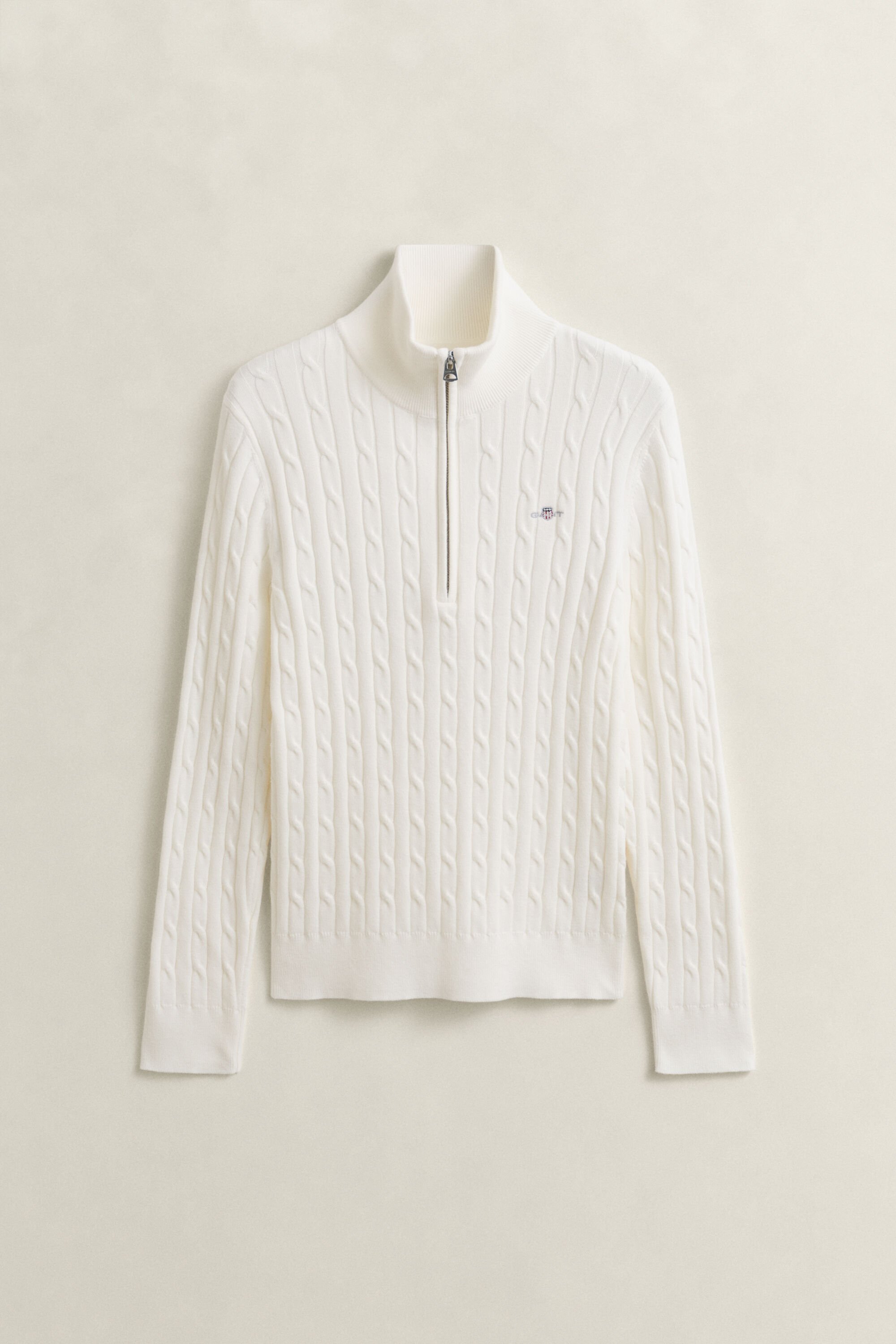 Jersey de punto de ochos con media cremallera