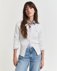 Cárdigan de punto de ochos en algodón elástico