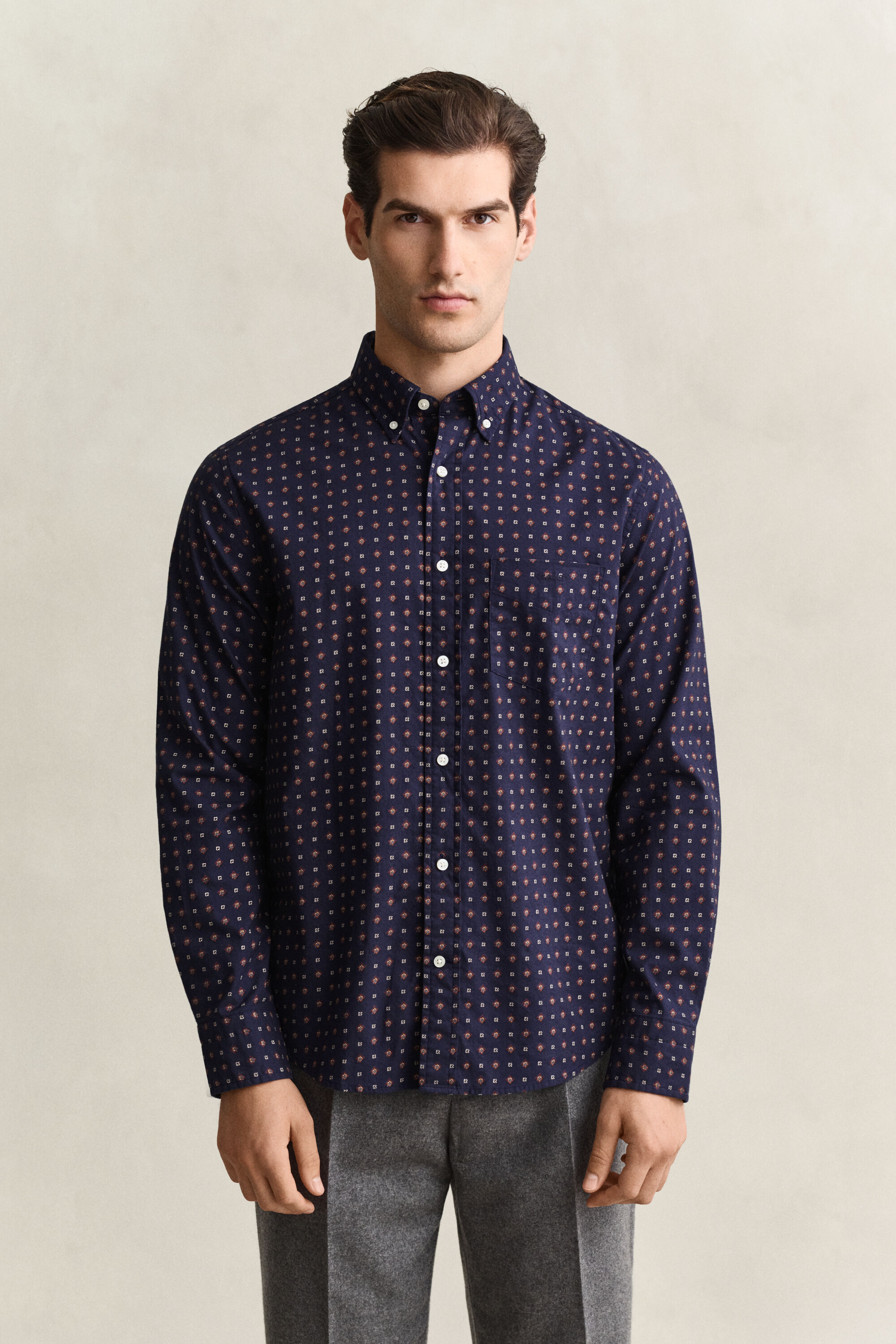 Camisa de sarga con estampado de cachemir