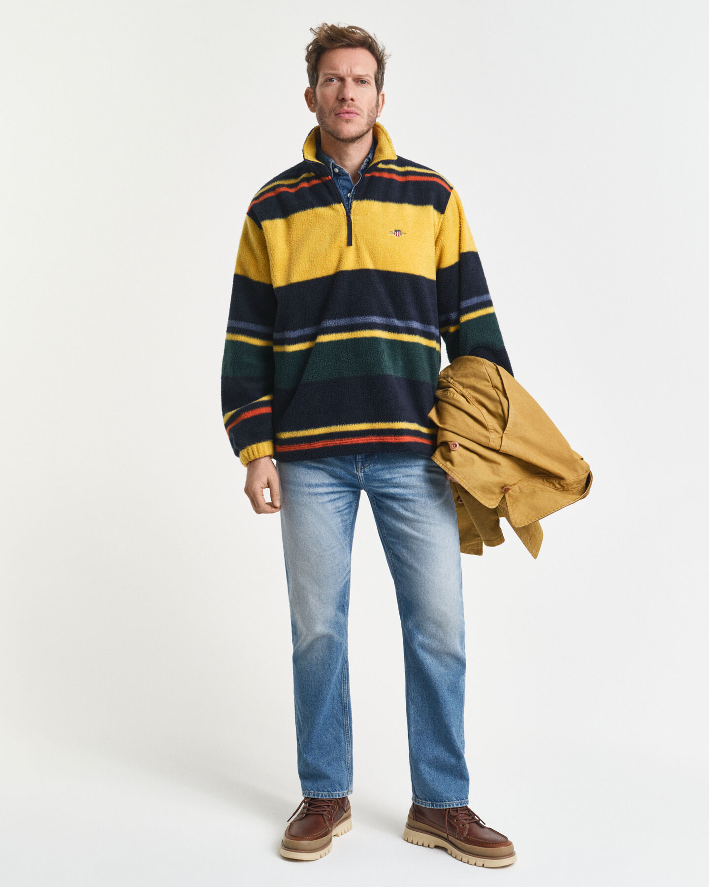 Sudadera polar a rayas