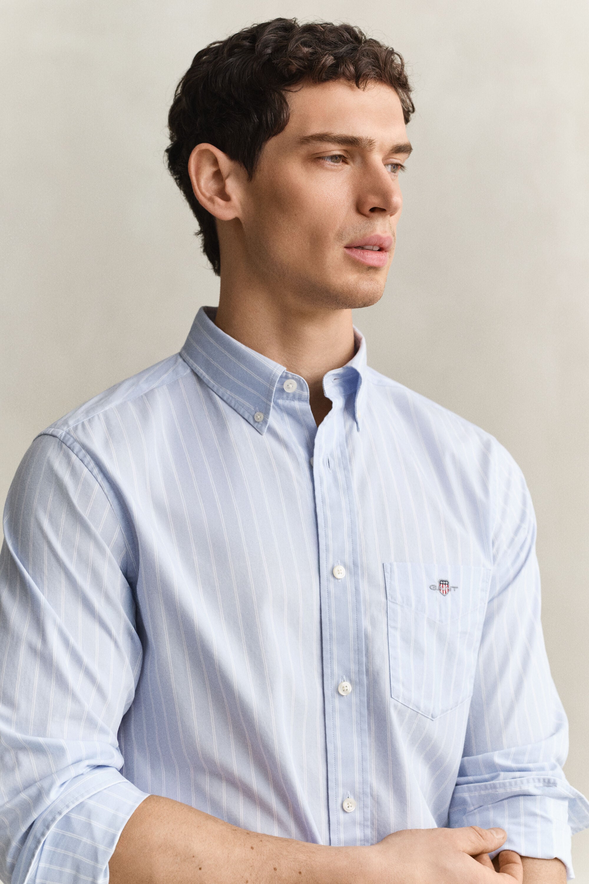 Camisa clásica de popelina a rayas
