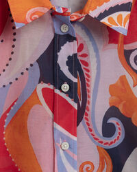 Camisa Regular Fit de seda y algod&oacute;n con estampado de cachemir