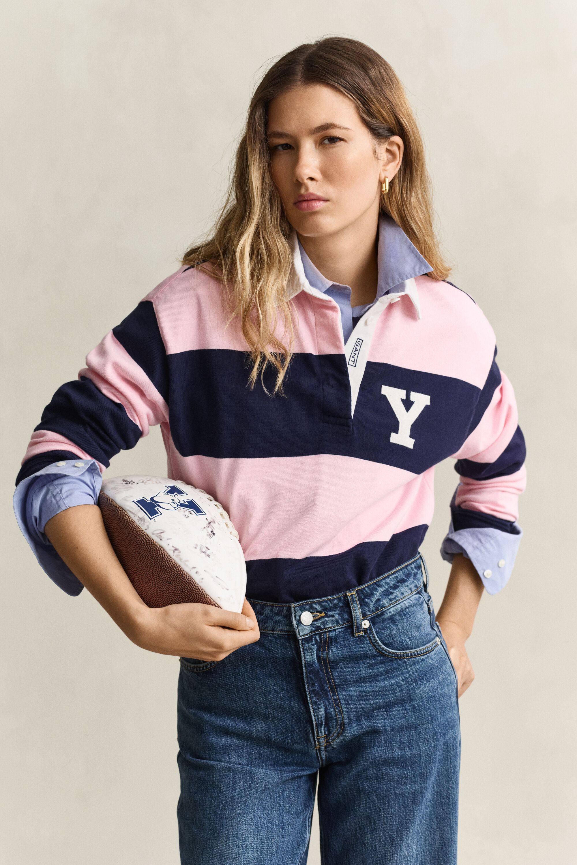 Heavy Rugger de rayas anchas Gant x Yale