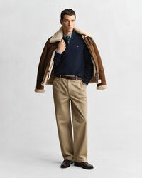 Jersey de algodón con media cremallera Casual