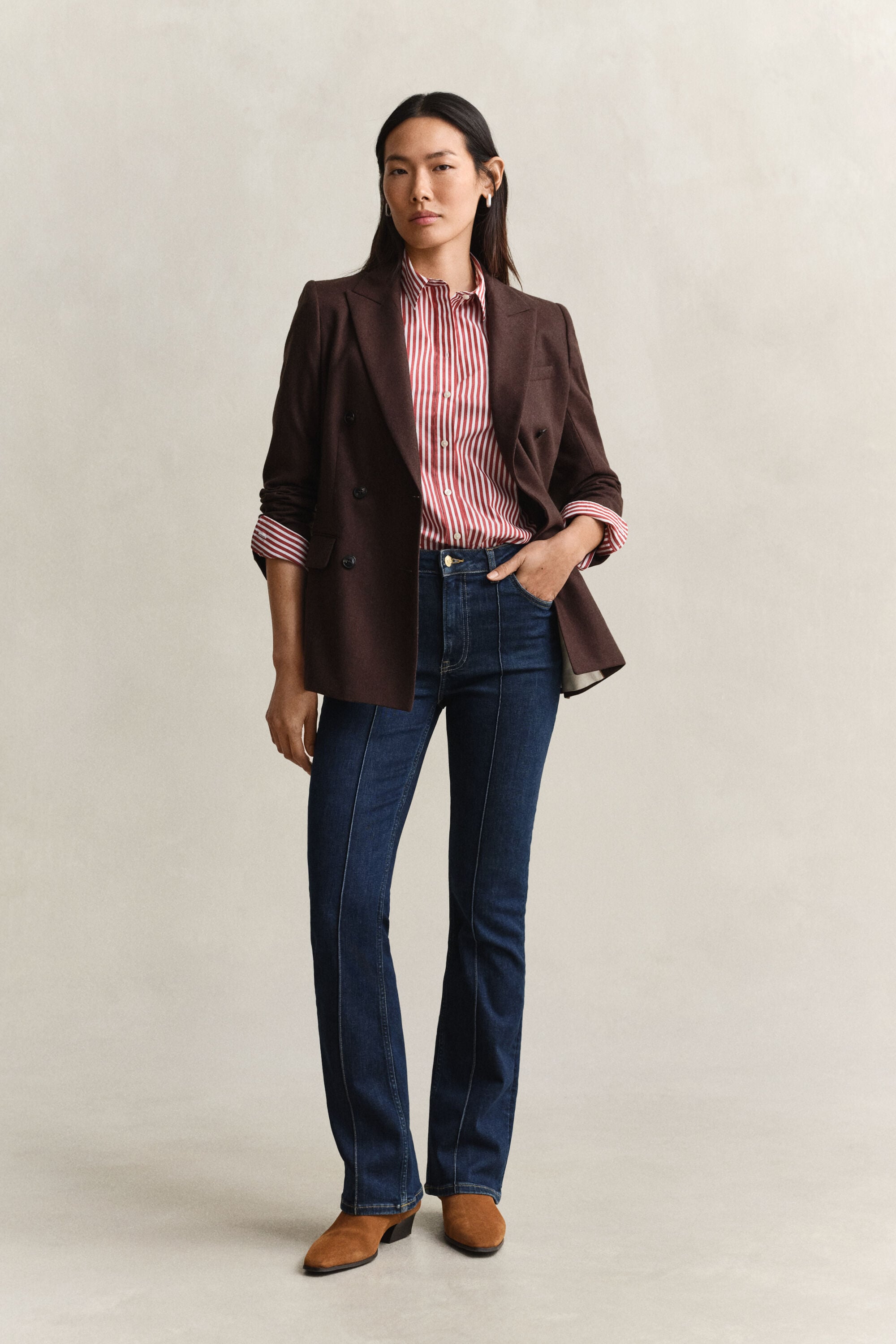 Camisa Regular Fit clásica de popelina a rayas