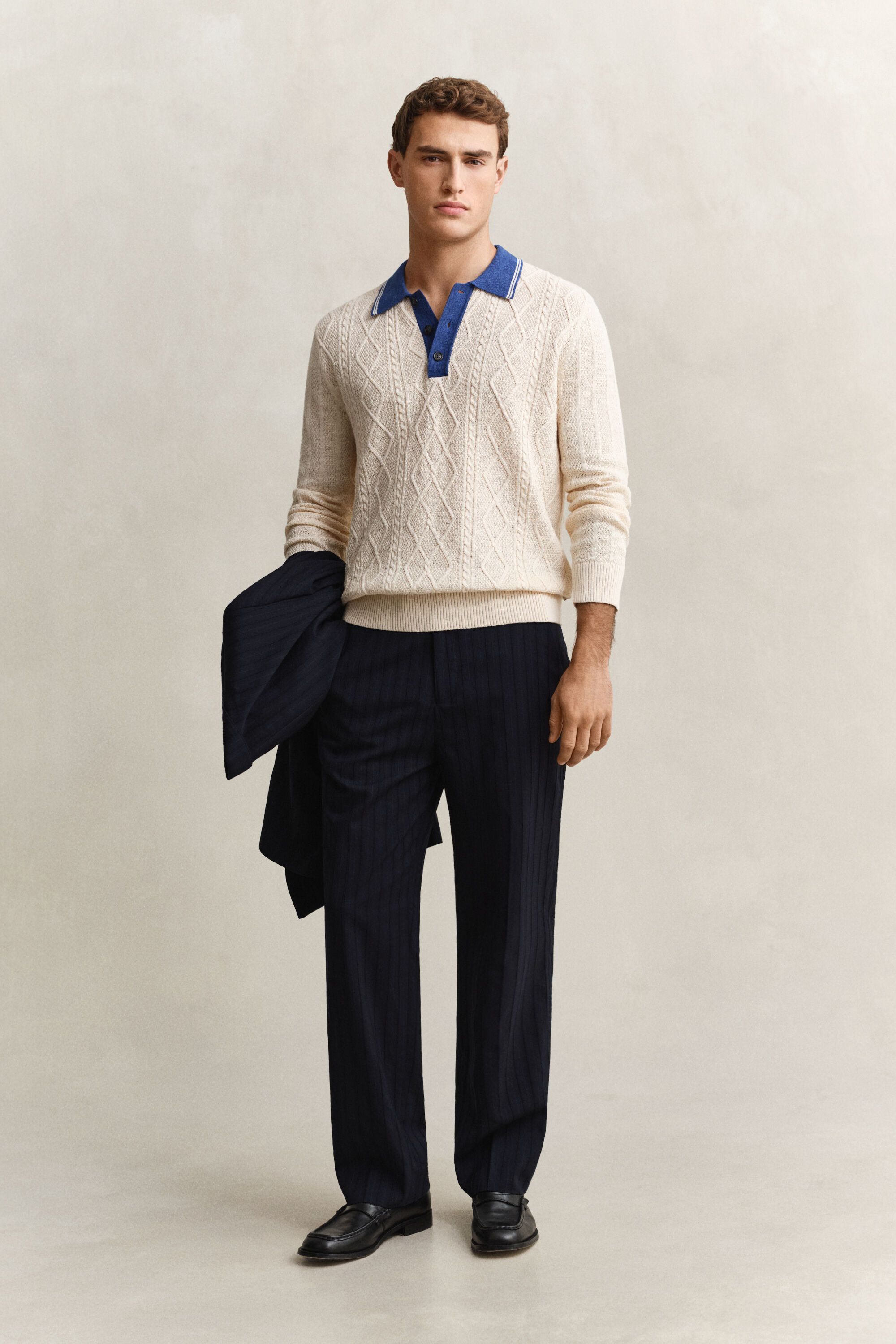 Jersey tipo polo de punto de ochos