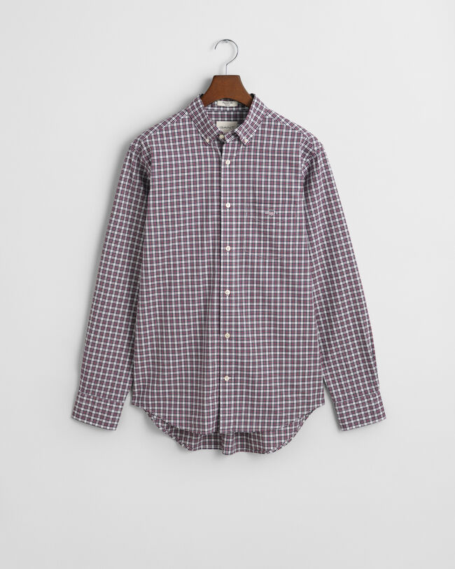 Camisa Regular Fit de popelina a cuadros peque&ntilde;os