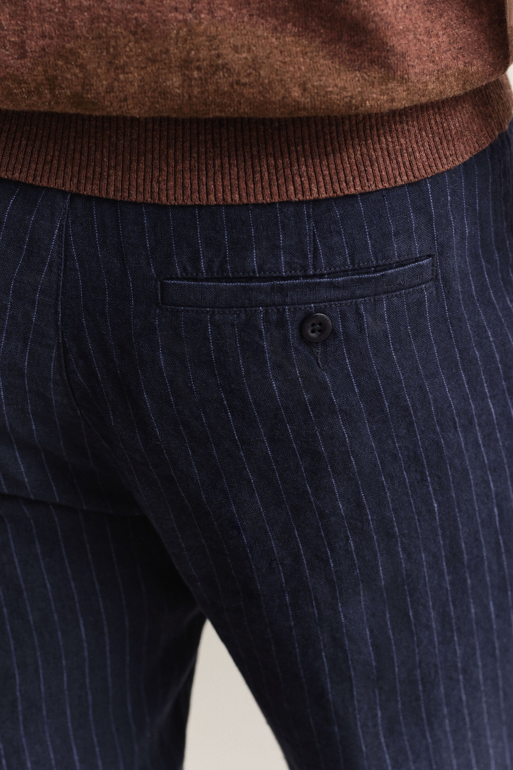 Pantalones de lino de rayas