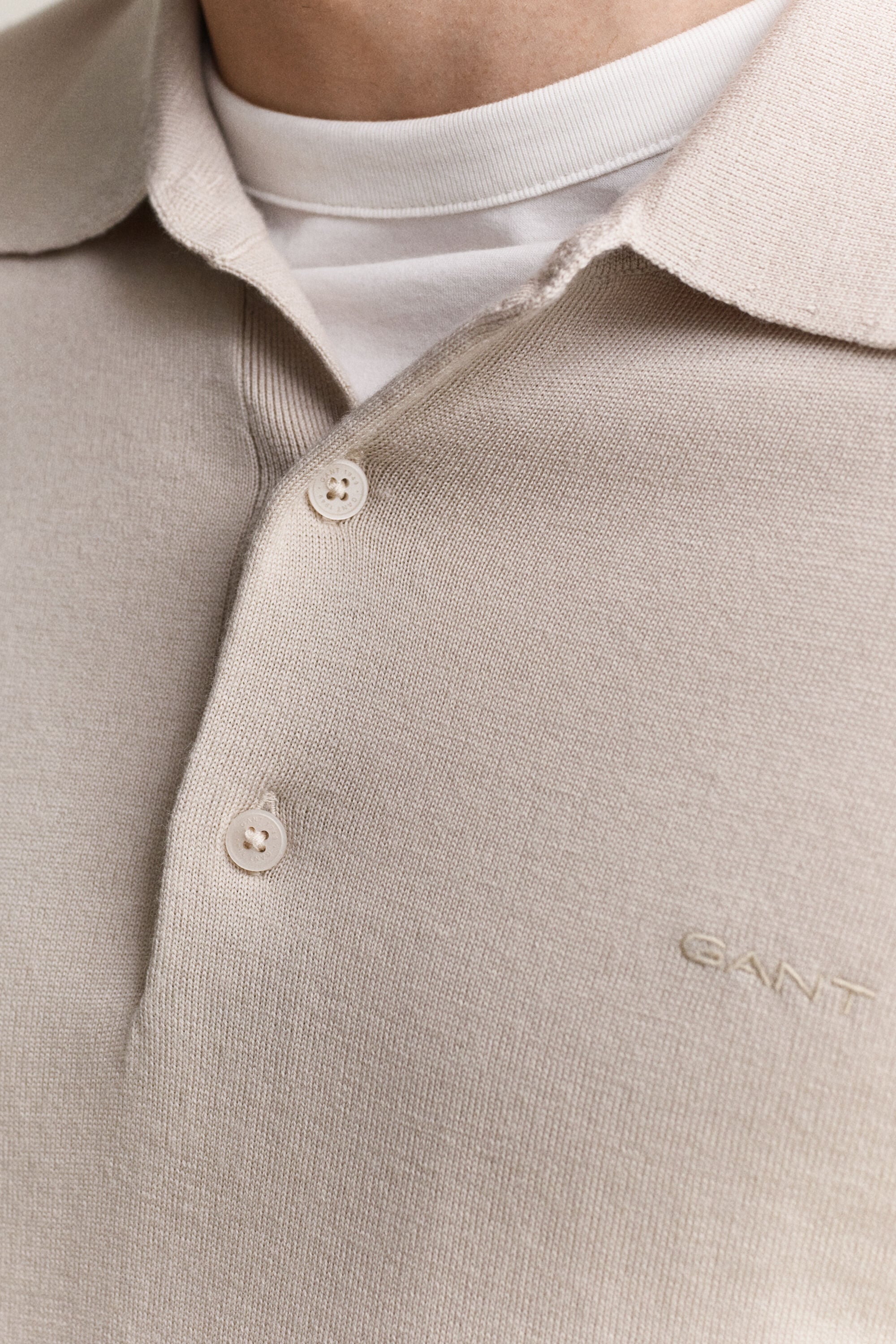 Jersey tipo polo de lana merino extrafina