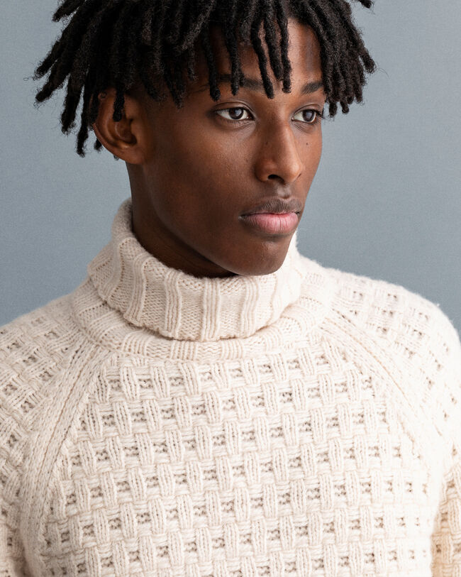 Jersey con cuello de cisne Chunky Texture