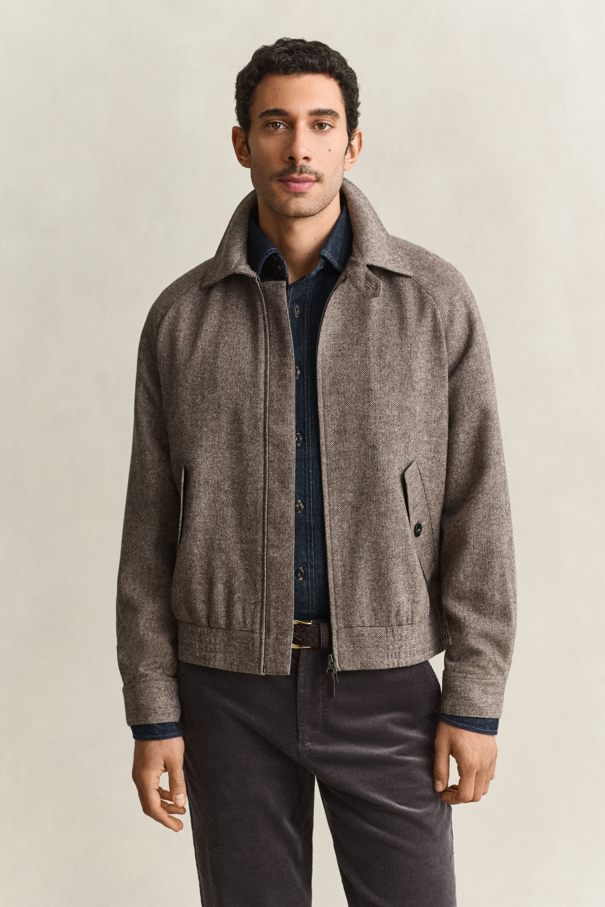 Chaqueta Windcheater en mezcla de lana