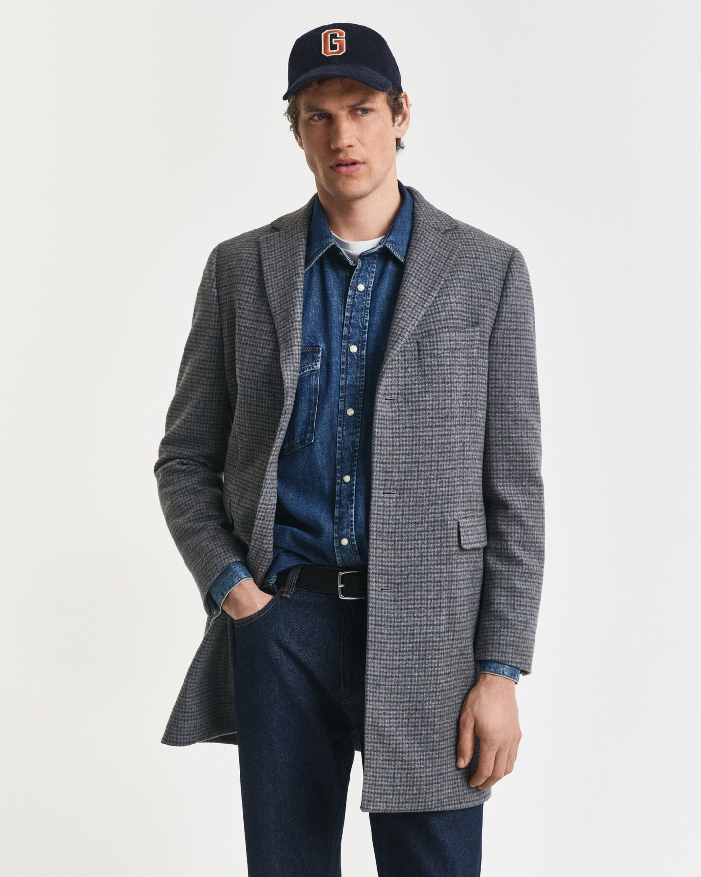 Abrigo de lana en dos tonos