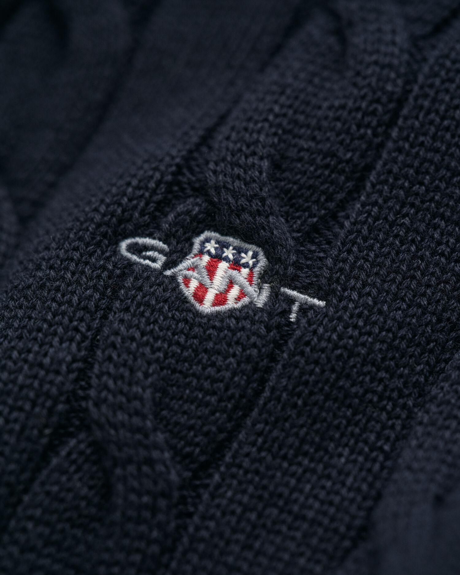 Jersey de punto de ochos de algodón con media cremallera Teens