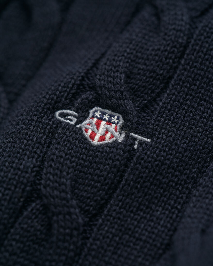 Jersey de punto de ochos de algodón con media cremallera Teens