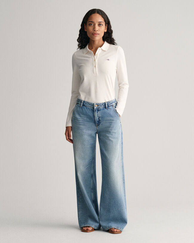 Polo de piqué de manga larga Shield