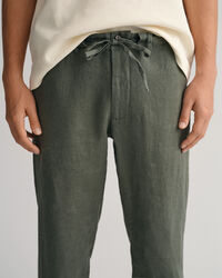Pantalones Relaxed Fit de lino con cordón ajustable