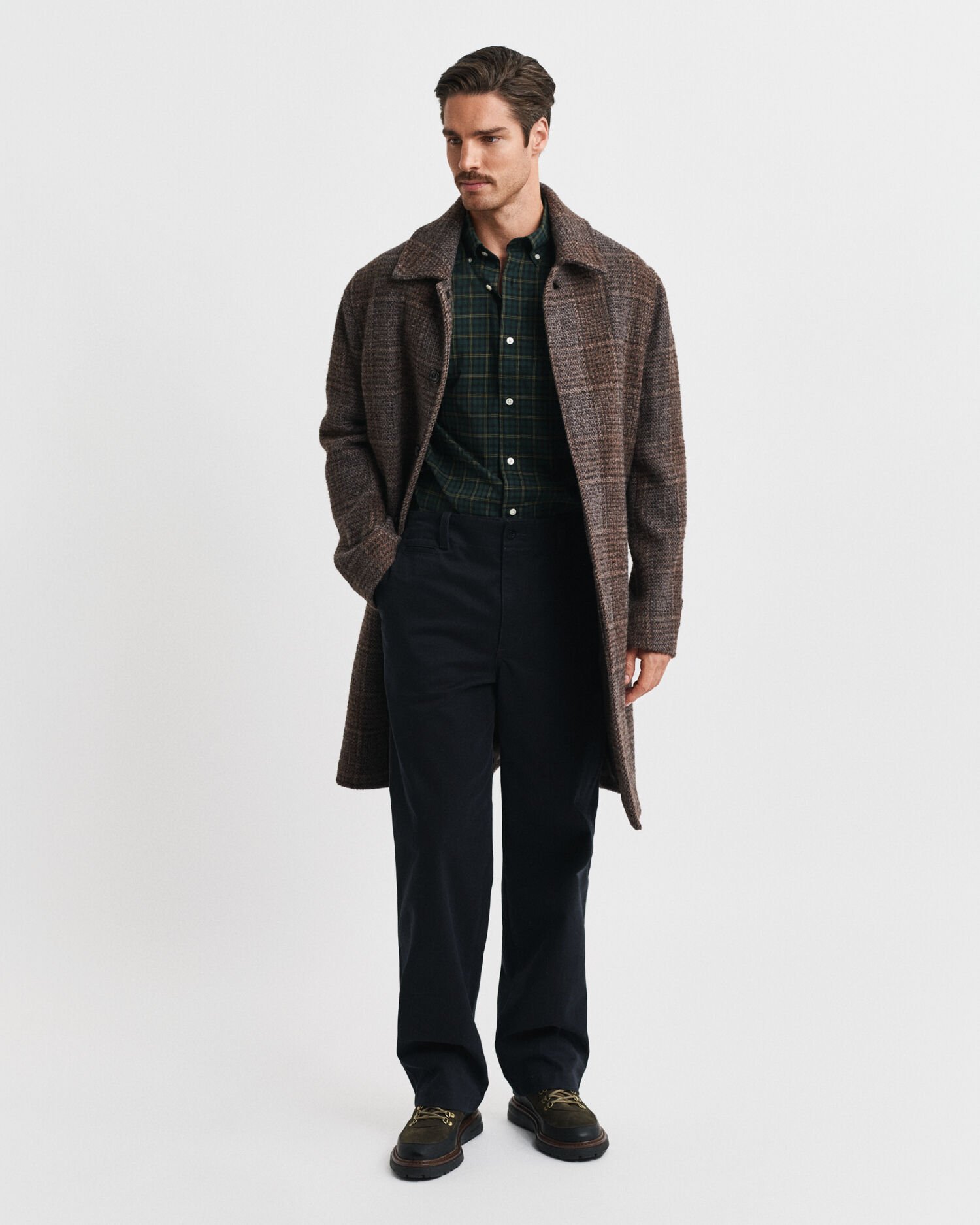 Camisa de popelina clásica de cuadros Regular Fit