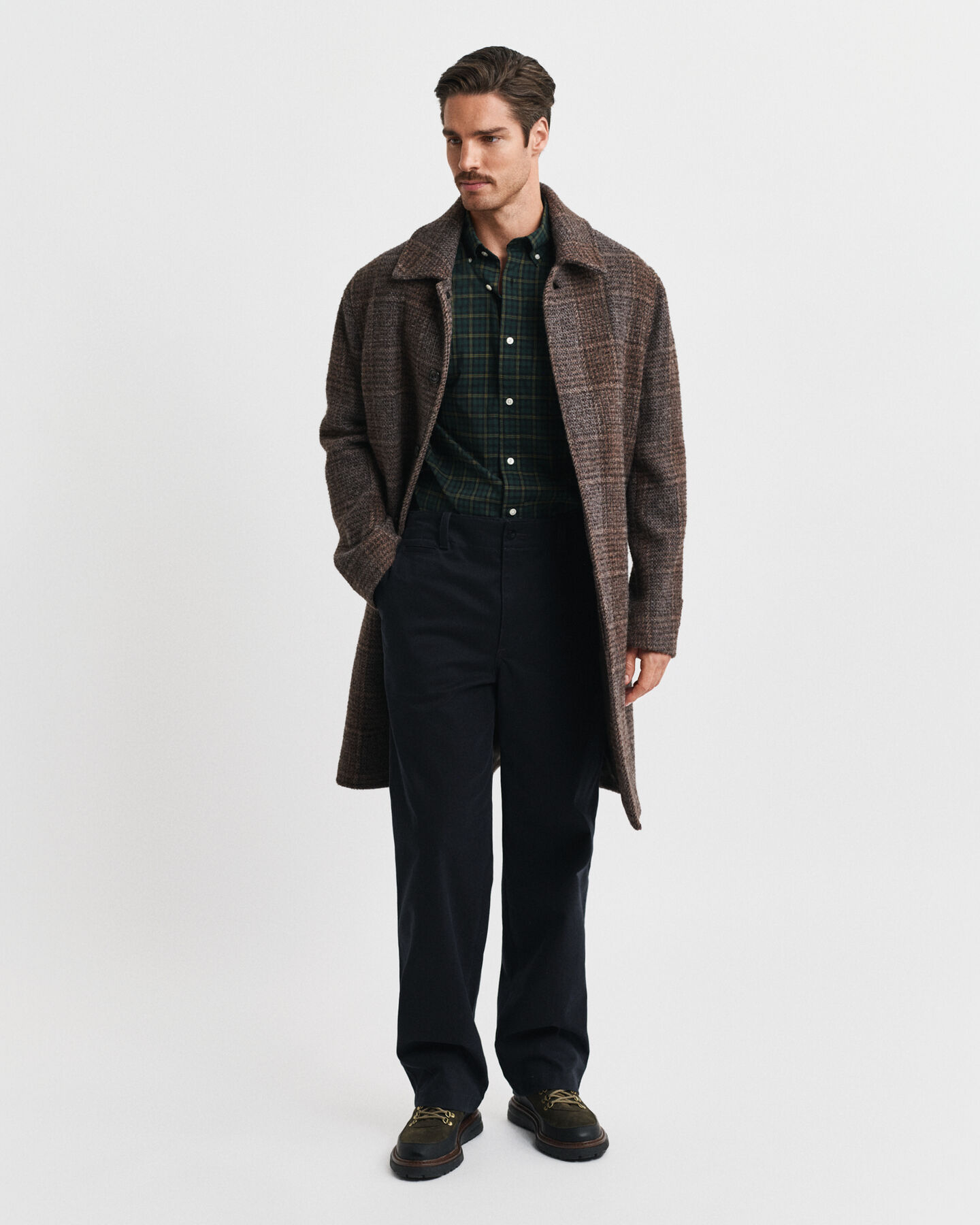 Camisa de popelina clásica de cuadros Regular Fit