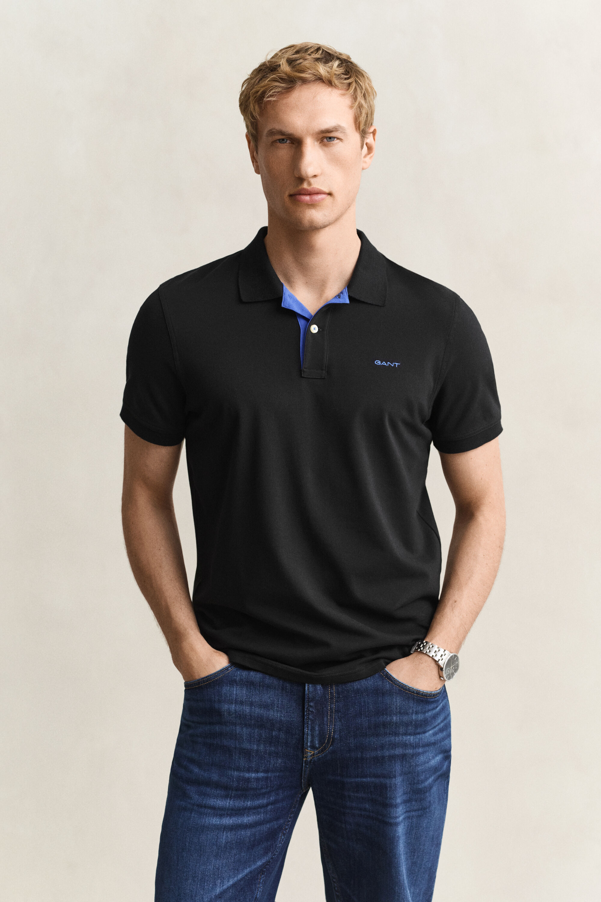 Polo de piqué en contraste