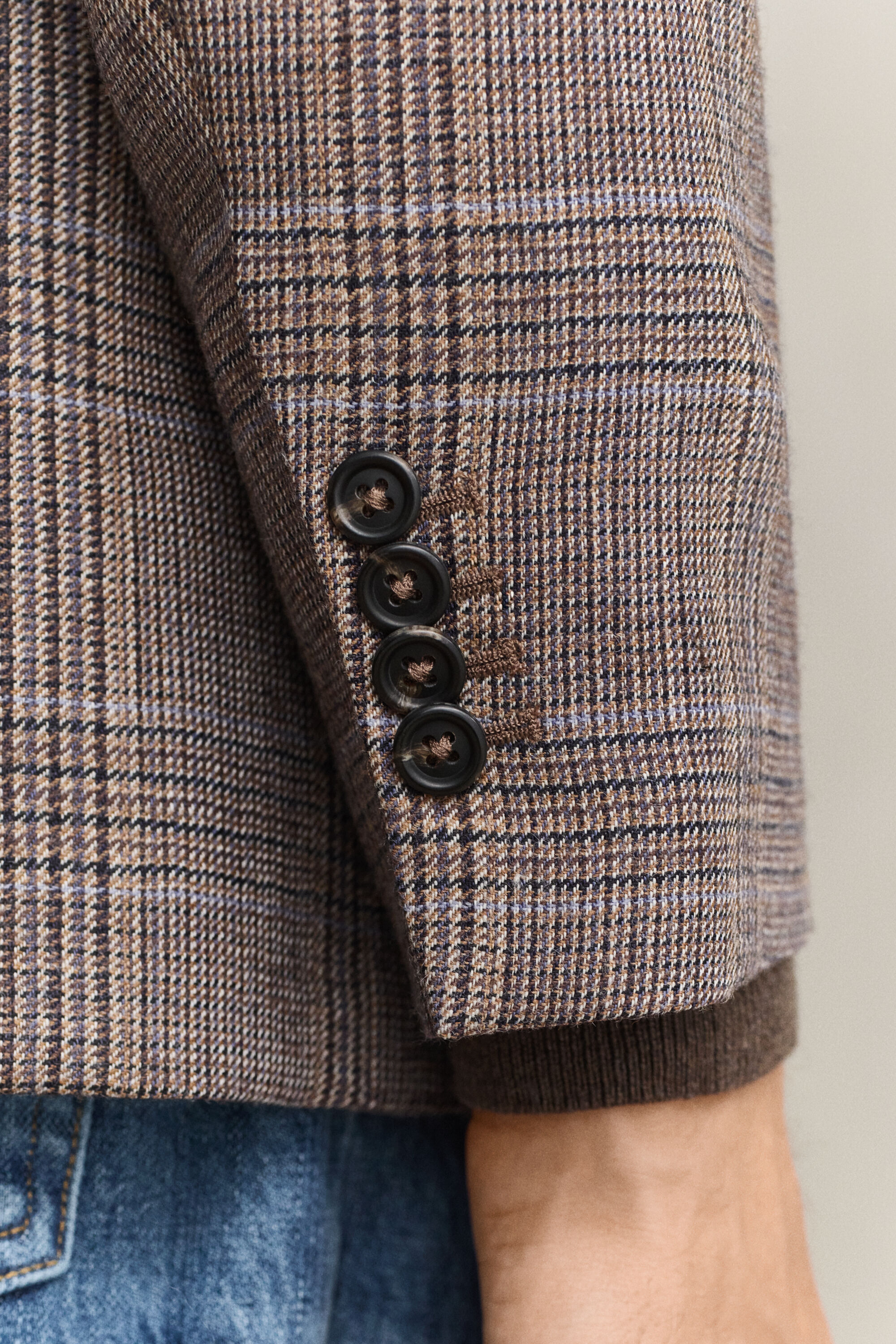 Chaqueta de traje de lana a cuadros