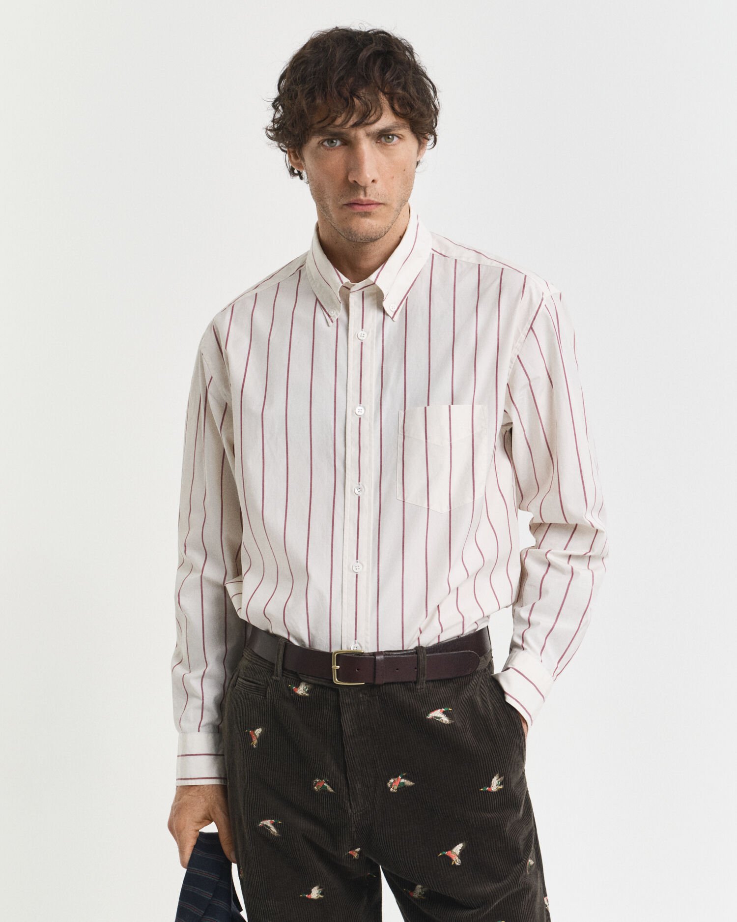 Camisa Relaxed Fit Heritage Poplin a rayas