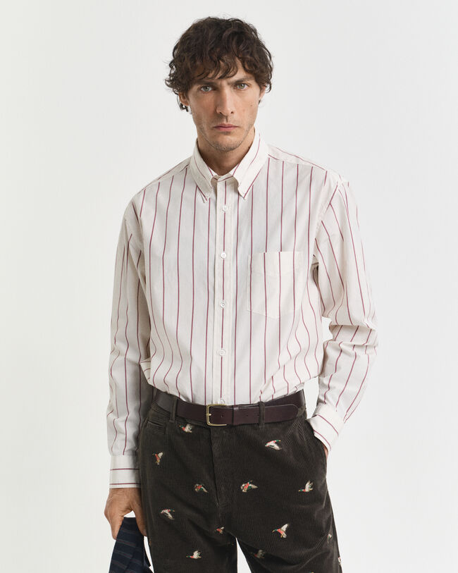 Camisa Relaxed Fit Heritage Poplin a rayas