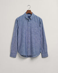 Camisa Regular Fit de cambray a rayas
