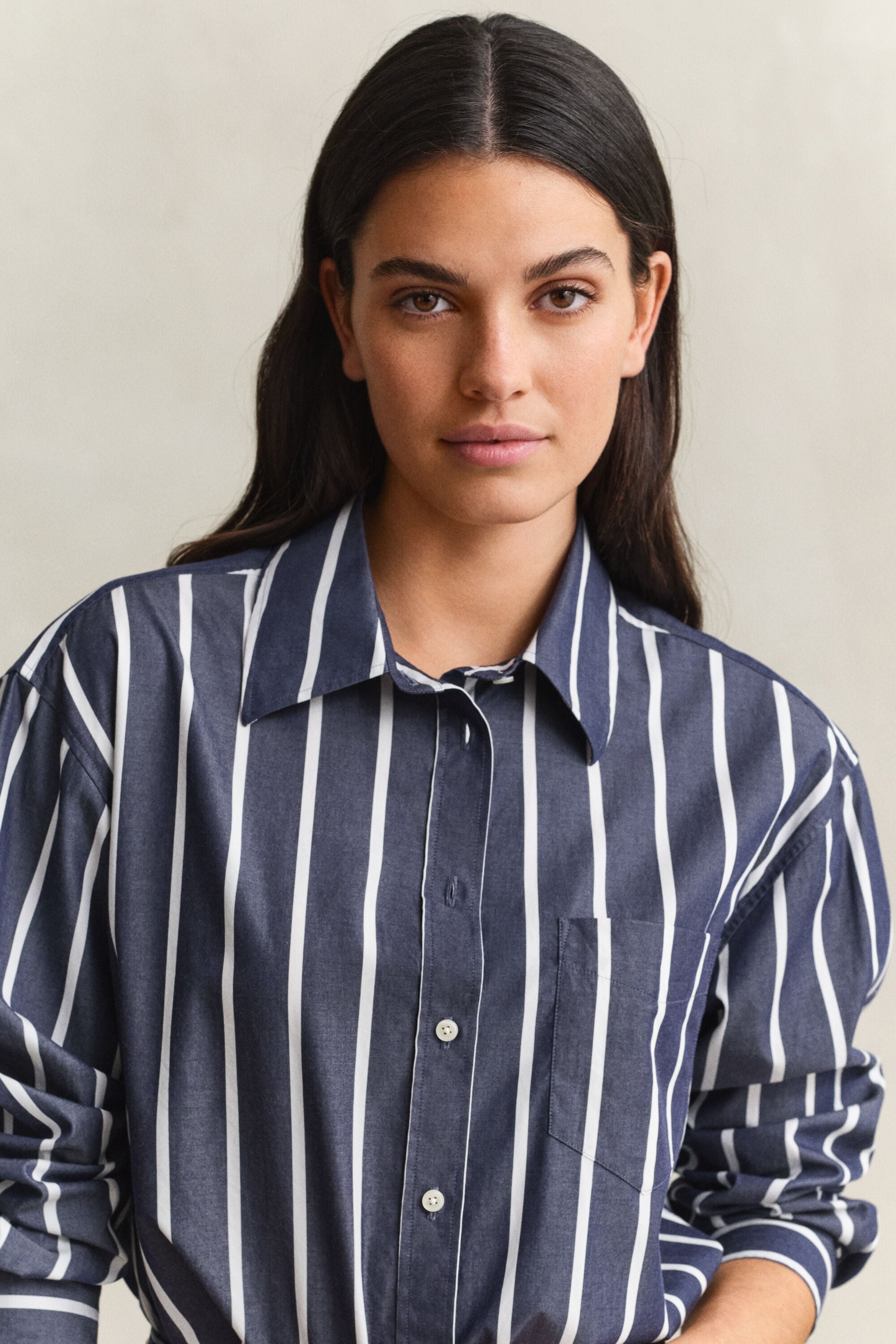Camisa Relaxed Fit clásica de popelina a rayas