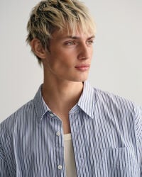 Camisa extragrande de popelina a rayas