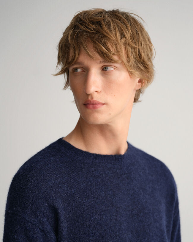 Jersey de cuello redondo en mezcla de alpaca