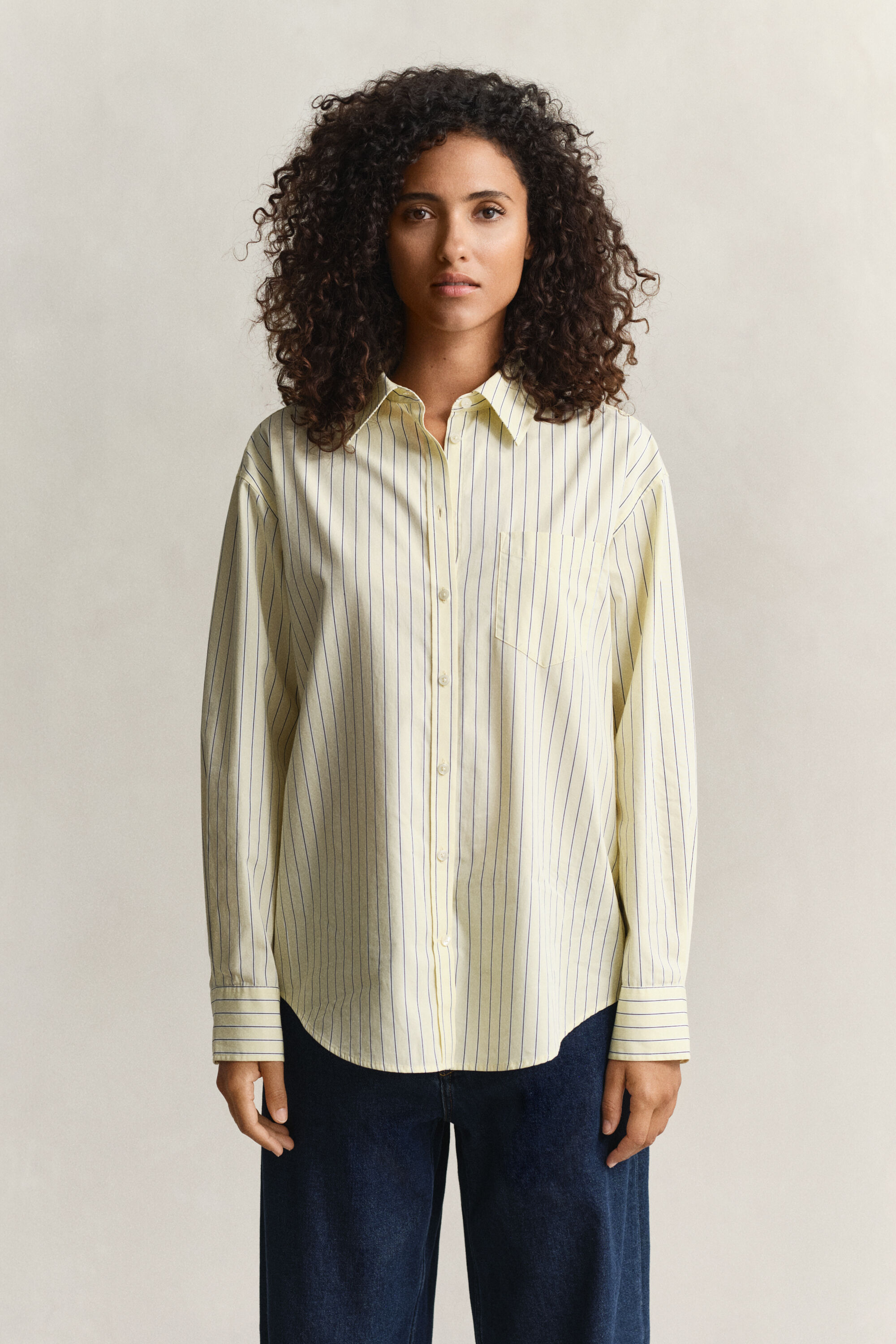 Camisa Relaxed Fit de popelina a rayas