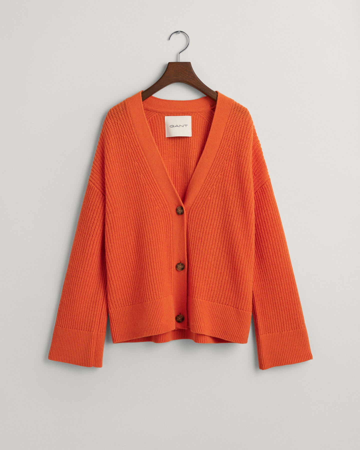 Cárdigan de lana acanalada