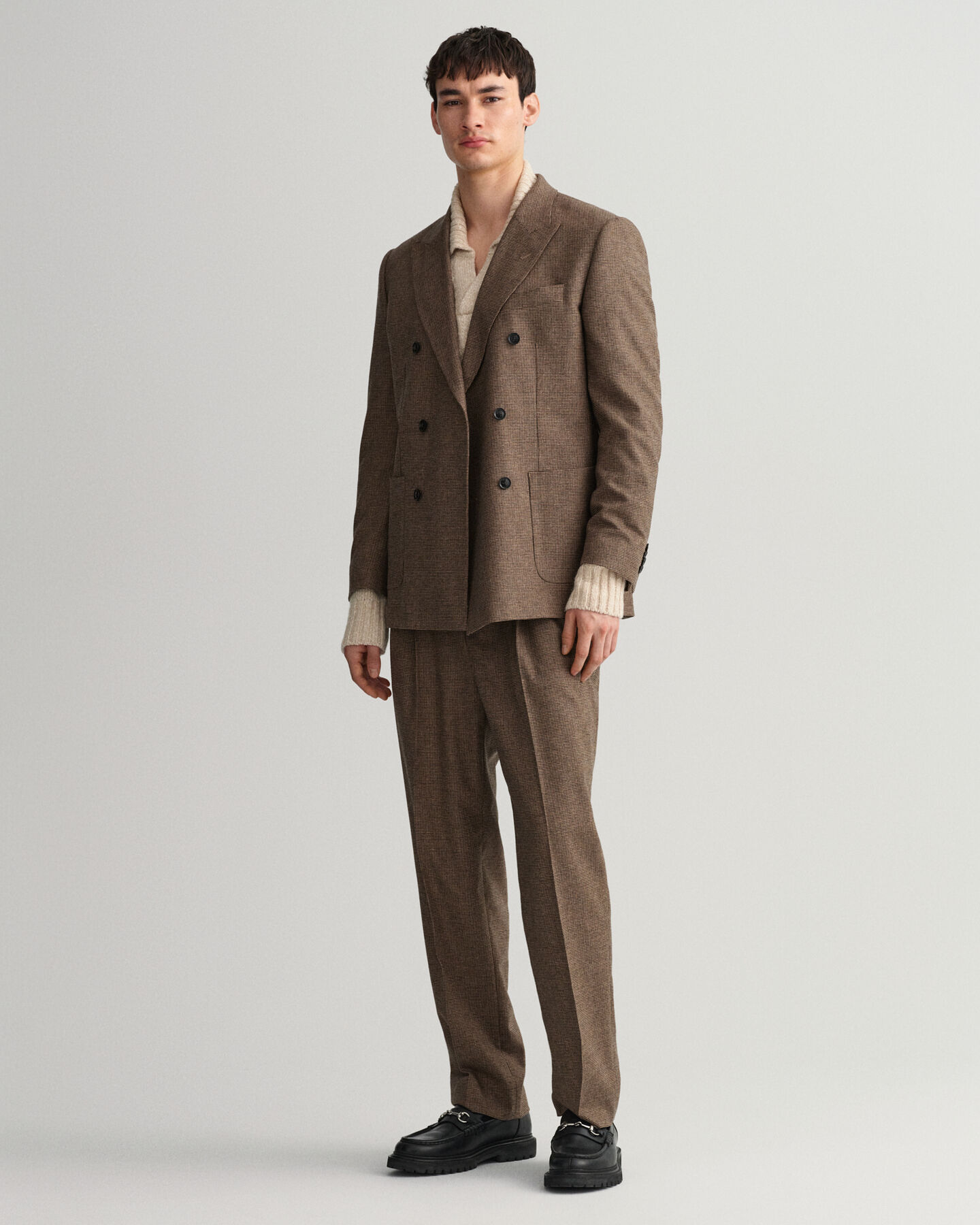 Americana de traje con estampado de pata de gallo