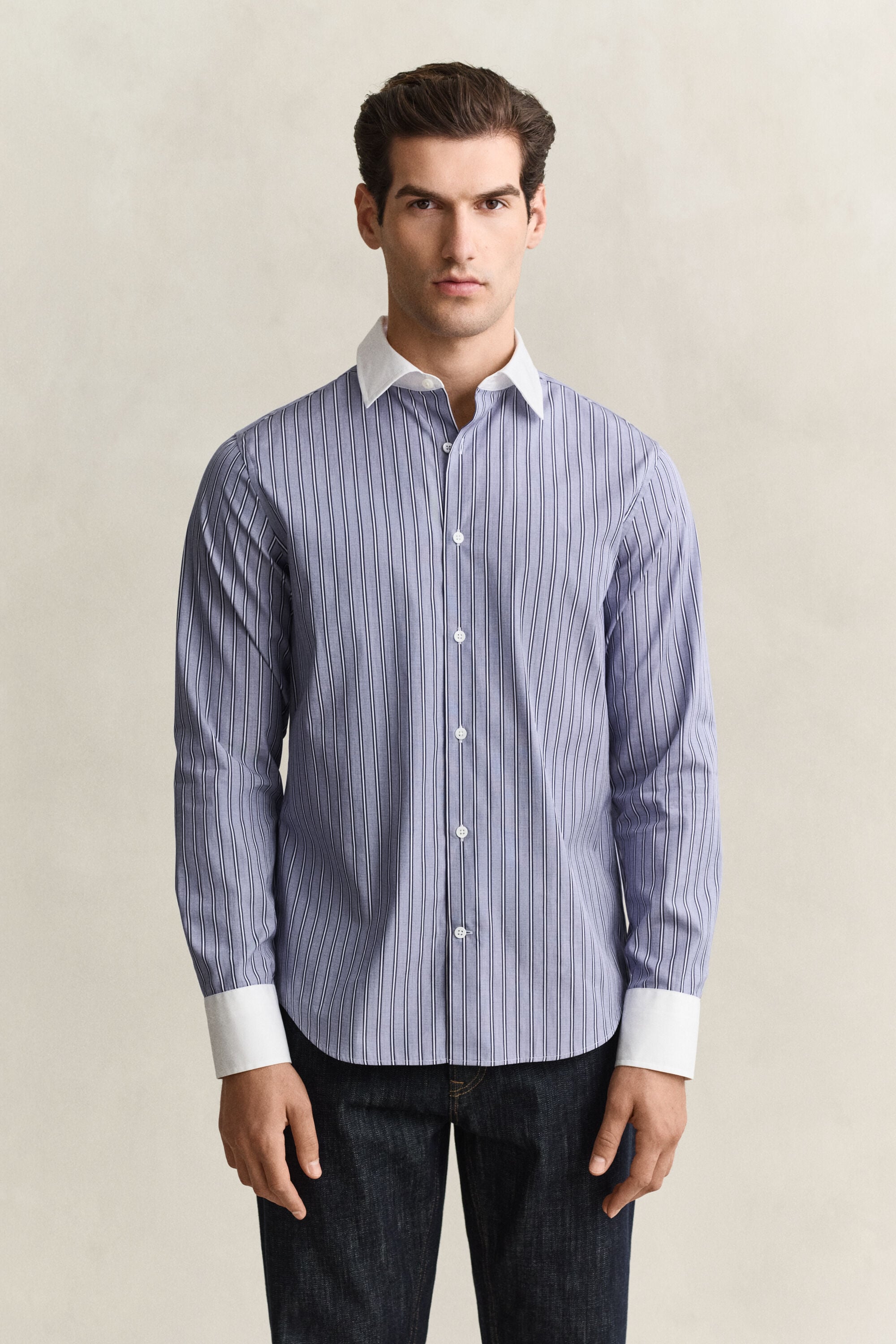 Camisa fil-à-fil de rayas