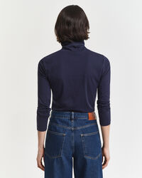 Top ligero de algodón con cuello de cisne