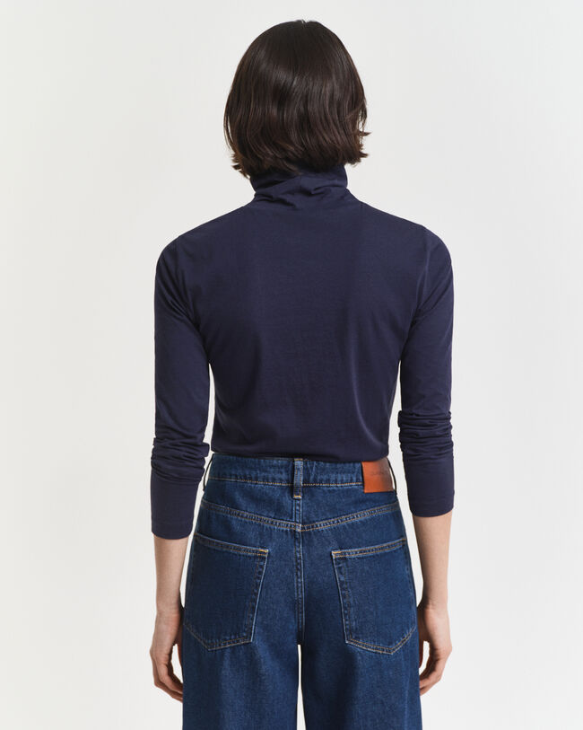 Top ligero de algodón con cuello de cisne