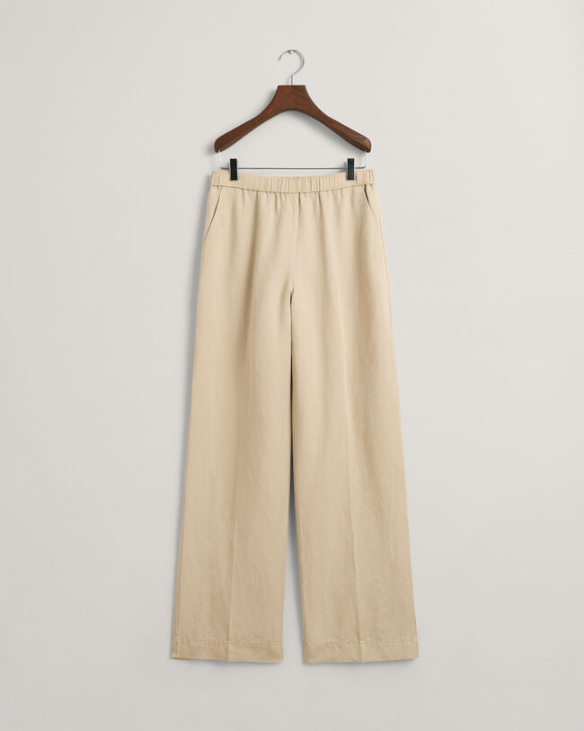 Pantalones Relaxed Fit en mezcla de lino Pull-On