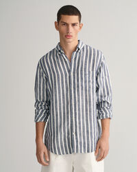 Camisa Regular Fit de lino a rayas anchas
