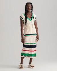 Chaleco de punto acanalado a rayas