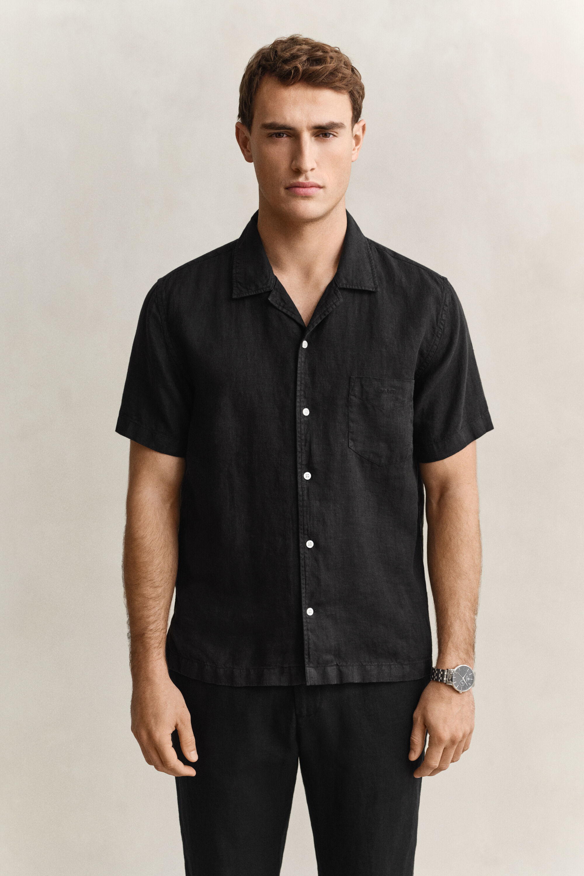 Camisa de lino de manga corta