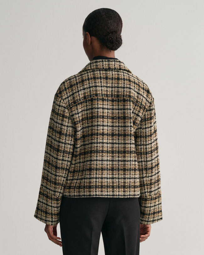 Chaqueta tipo americana de tweed a cuadros