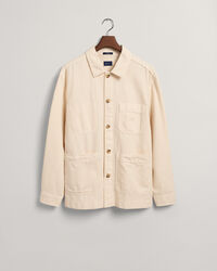 Sobrecamisa de algod&oacute;n y lino te&ntilde;ida en prenda