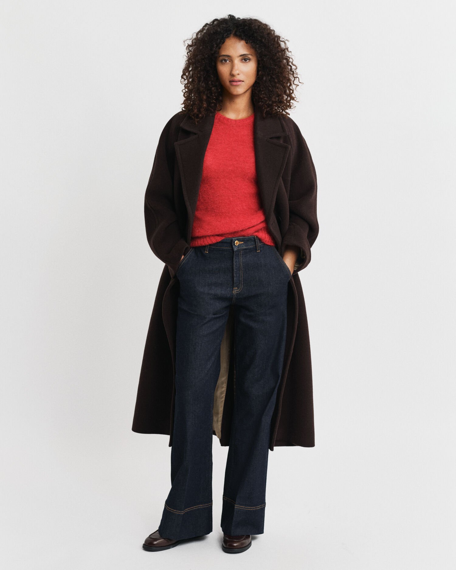 Jersey de manga corta y cuello redondo de mezcla de mohair