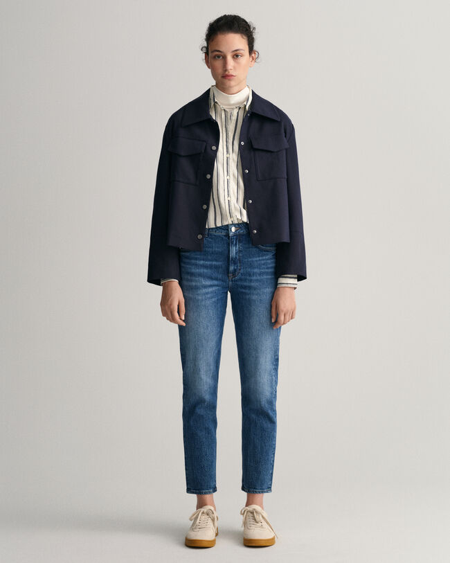 Camisa Regular Fit de gasa de algodón Rope