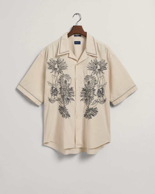 Camisa extragrande de manga corta con bordado