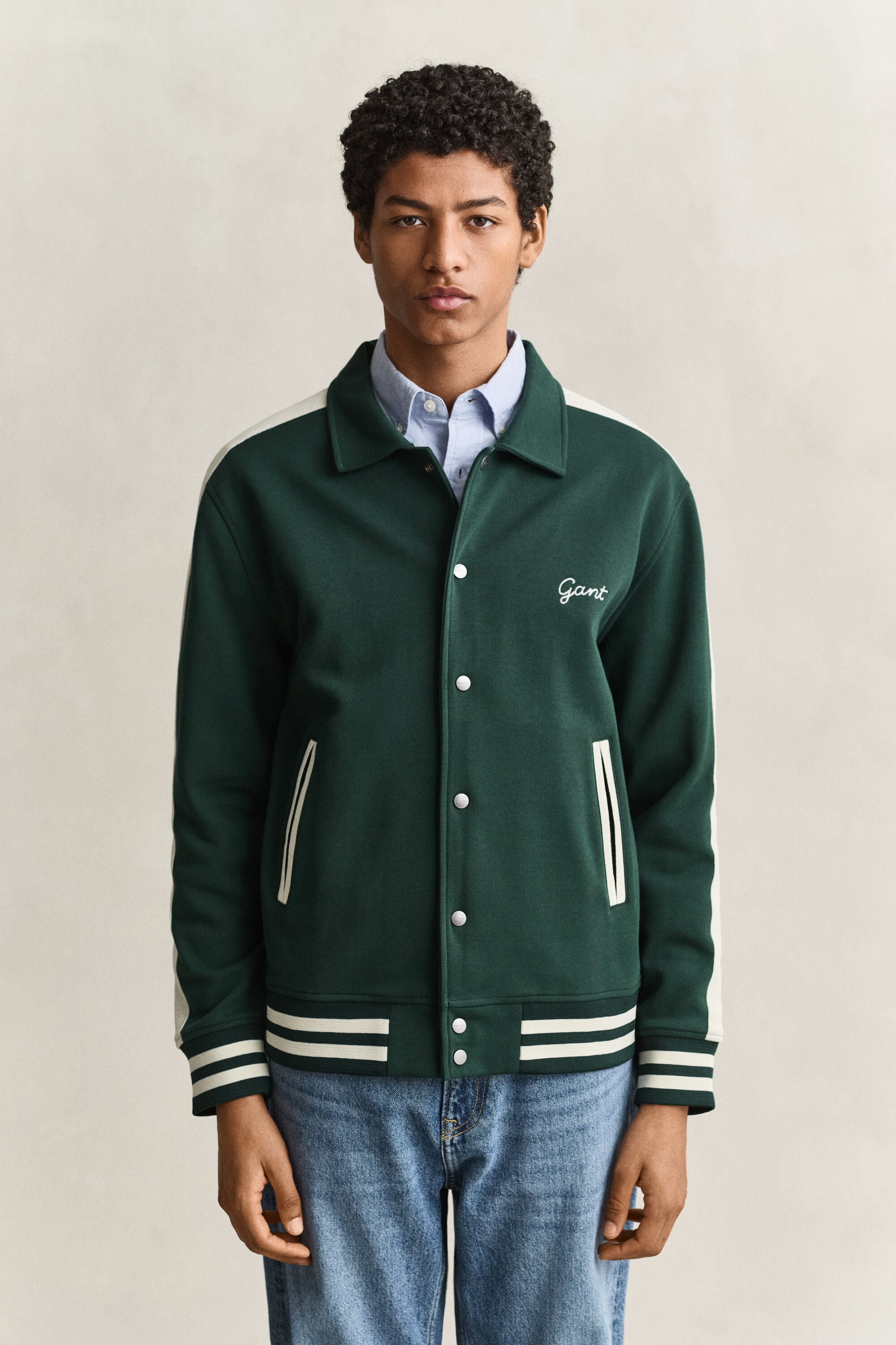 Chaqueta abotonada de interlock